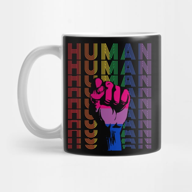 Pride LGBT Strong Hand Bisexual Human Gay Rainbow Gift by Lones Eiless